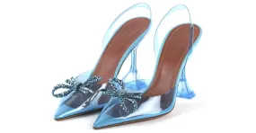 Blue Amina Muaddi Heels