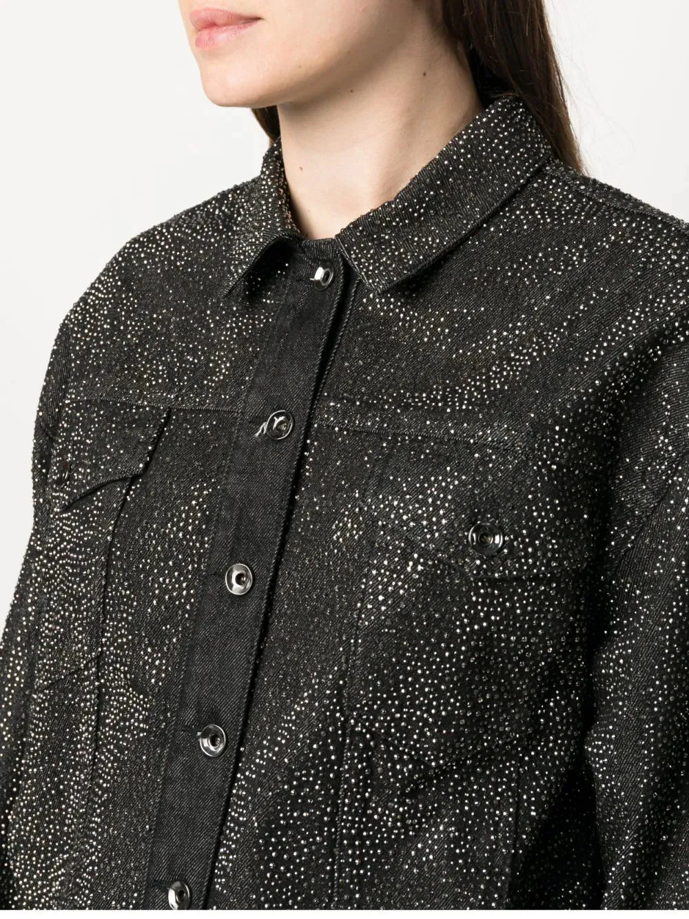 Denim Jacket with Rhinestones