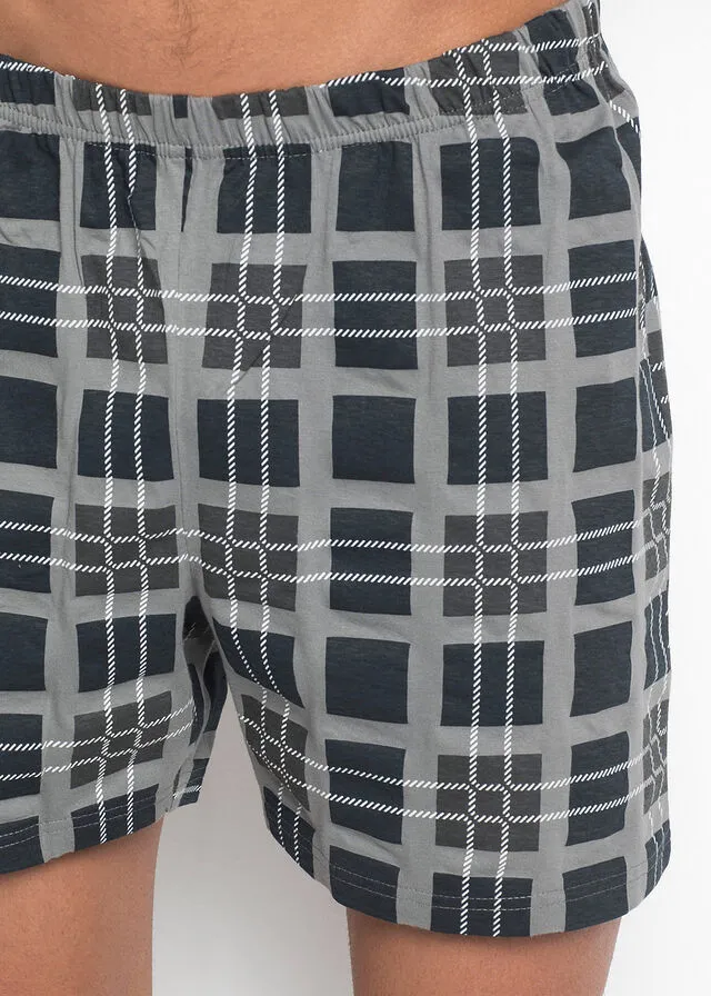 Dark Blue-Grey Printed Short Pajamas