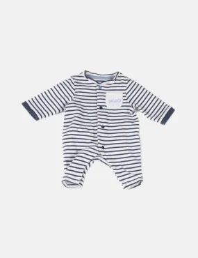 Navy Blue Striped Obaïbi Pajama