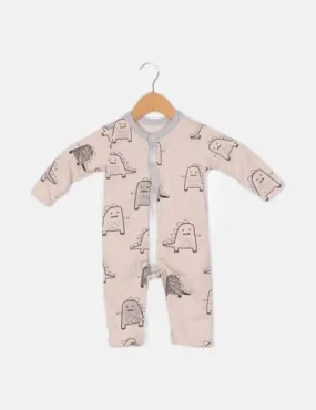 NoName Pijama beige estampado dinosaurio