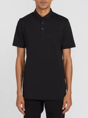 VOLCOM Men's Basic Solid Short Sleeve WOWZER Polo - Black