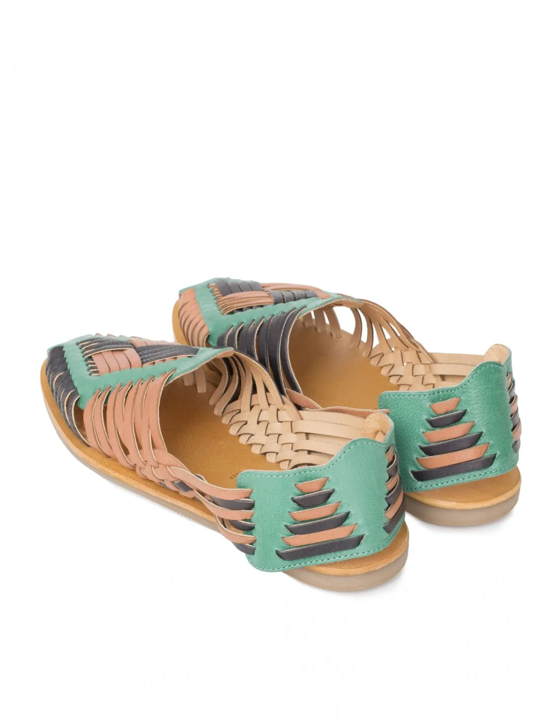 Sandalias Mexicanas Combinadas Verde